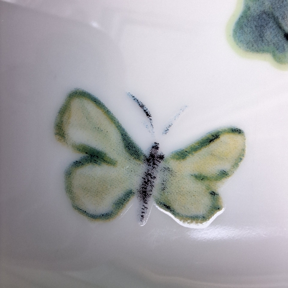 2 Salad Plates Flowering Herbs Williams Sonoma Butterfly Bumblebee Honey Bee Set - Picture 11 of 15